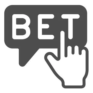 Bet, hand pointer, click, make a bet solid icon, gamblimg concept, wager 스톡 일러스트