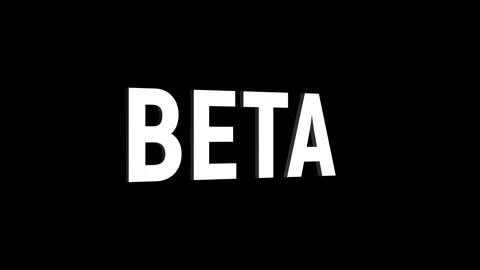 Beta 3d text word animation with vertically rotating motion video Stock Footage 313832174