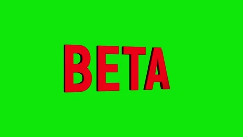 Beta 3d text word animation with vertically rotating motion video Stock Footage 313832178