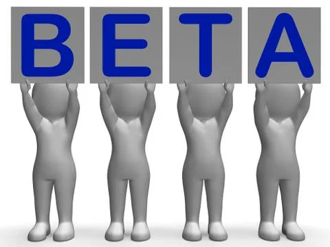 Beta banners means software testing and development Stock Illustration