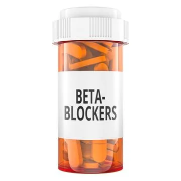 Beta Blockers medication bottle, 3d rendering Stock Illustration