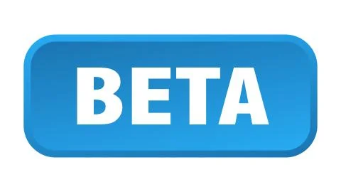 Beta button. beta square 3d push button Stock Illustration