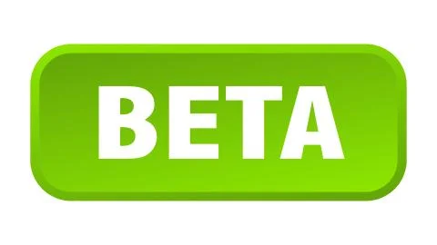 Beta button. beta square 3d push button Stock Illustration