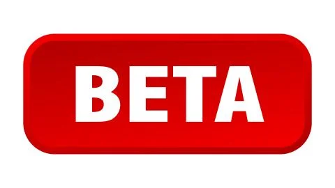 Beta button. beta square 3d push button Illustrazione stock