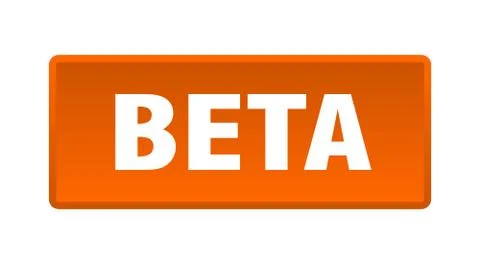 Beta button. beta square orange push button Stock Illustration