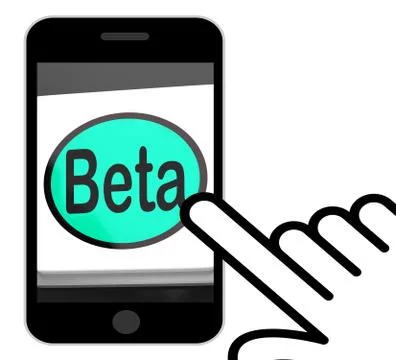 Beta button displays development or demo version 스톡 일러스트