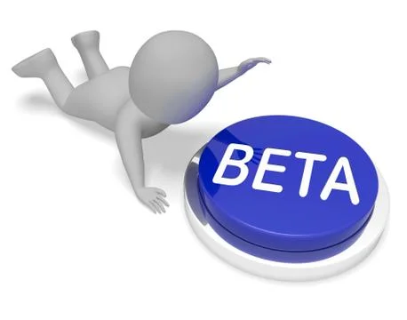 Beta Button Means Demo Development 3d Rendering Illustrazione stock