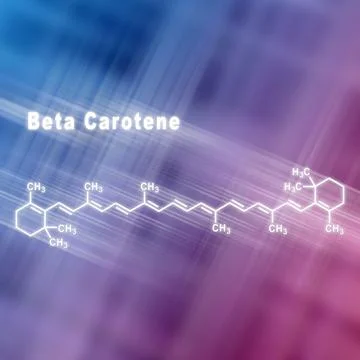 Beta Carotene, Structural chemical formula Stock Illustration
