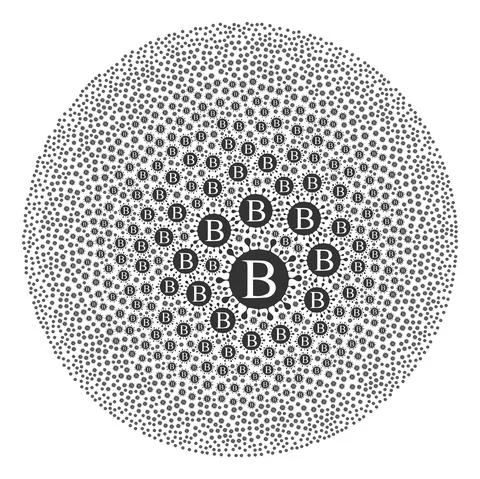 Beta Coronavirus Icon Spheric Bubble Collage Illustrazione stock