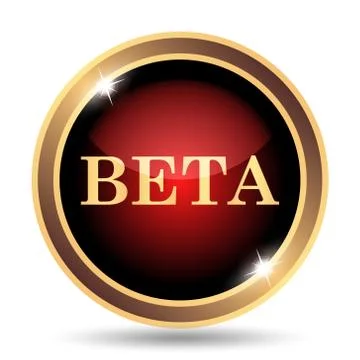Beta icon. Internet button on white background.. 스톡 일러스트