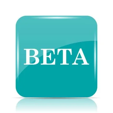 Beta icon. Internet button on white background.. Illustrazione stock