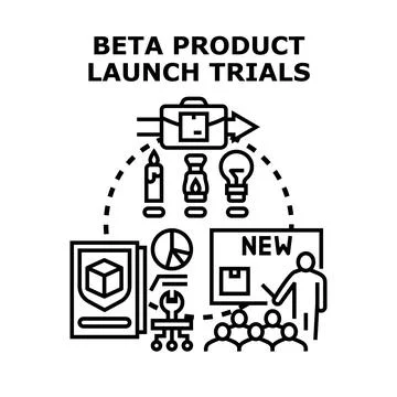 Beta product launch trials development process concept vector Stock Illustration