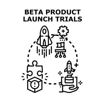 Beta product launch trials system development 스톡 일러스트