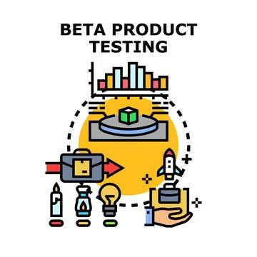 Beta product testing and quality assurance concept 库存插图