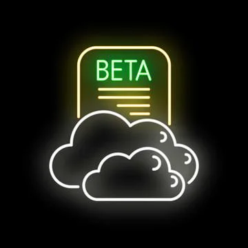 Beta program testing cloud computing application neon icon Stockillustratie