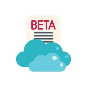 Beta software development life cycle cloud storage icon 스톡 일러스트