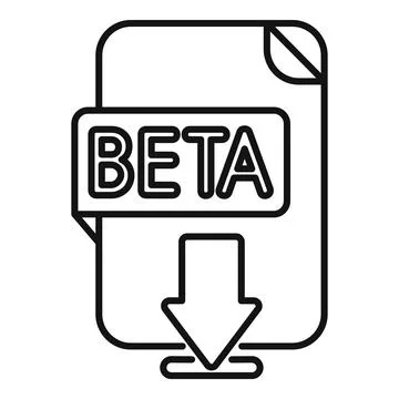 Beta software downloading with down arrow symbol on document icon イラスト素材