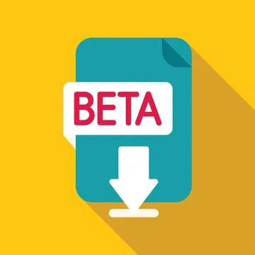 Beta software file downloading with arrow icon Ilustración de archivo