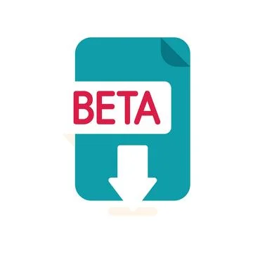 Beta software file downloading with arrow icon Illustrazione stock