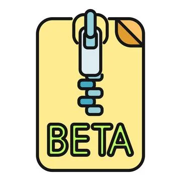 Beta software file with zipper and leaf icon Illustrazione stock