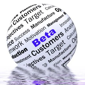 Beta sphere definition displays trial version or testing 스톡 일러스트