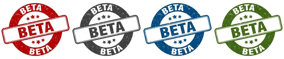Beta stamp. beta round stamp set isolated on white background Stock Illustration