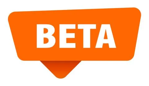 Beta sticker. beta orange sign isolated on transpatent background Stock Illustration
