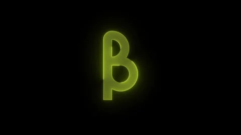 Beta stroke icon glowing neon yellow color animation Stock Footage 289385814