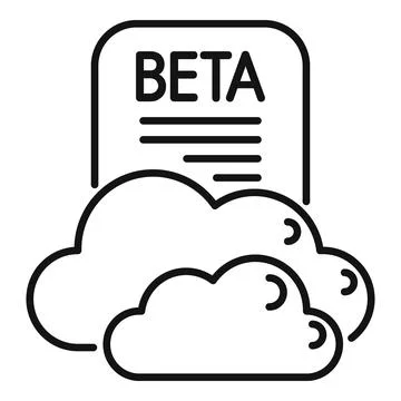 Beta test software development icon showing testing phase using cloud computing Stock Illustration