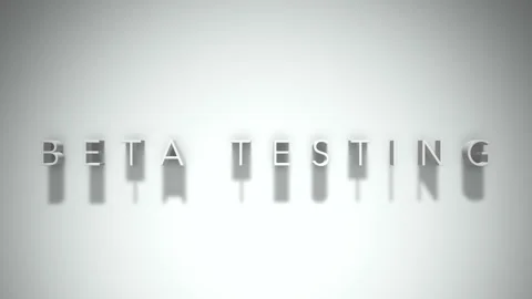 Beta testing 3D title animation with shadows on a white background Stock Footage 297906646