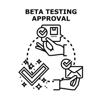 Beta testing approval process for product development Stock Illustration