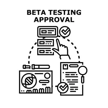 Beta testing approval process vector concept 库存插图