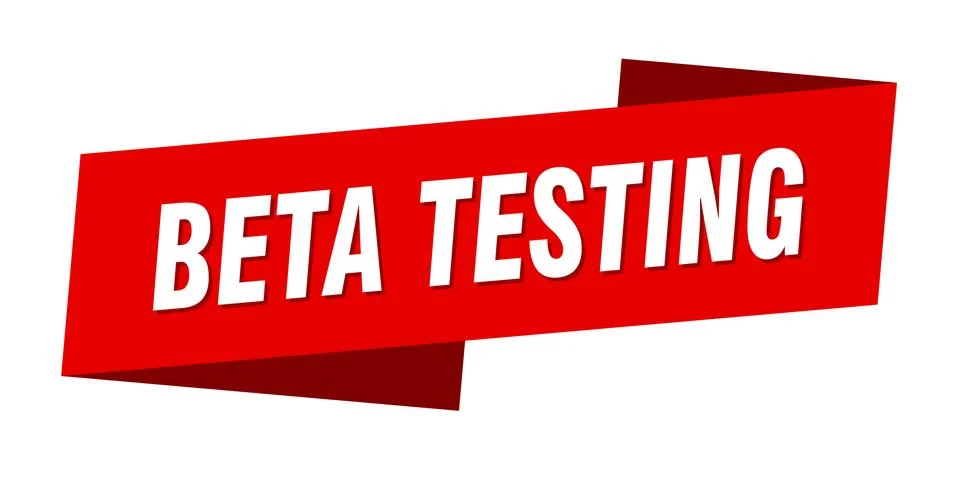 Beta testing banner template. beta testing ribbon label sign Stock Illustration