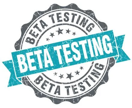 Beta testing blue grunge retro style isolated seal イラスト素材