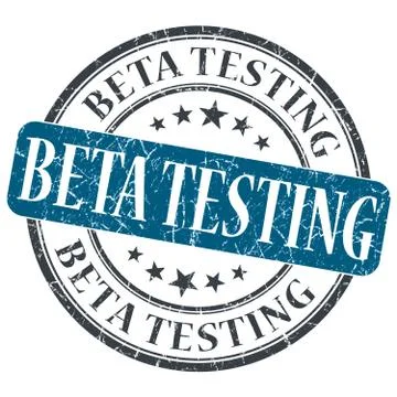 Beta testing blue grunge round stamp on white background Stock Illustration