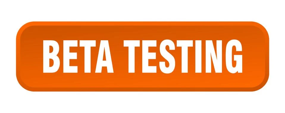 Beta testing button. beta testing square 3d push button Illustrazione stock