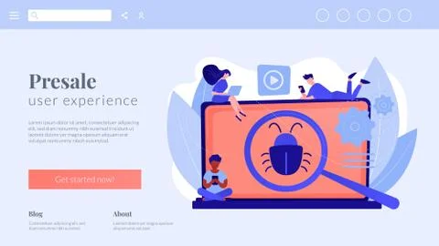 Beta testing concept landing page. Stock Illustration