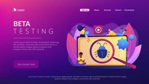 Beta testing concept landing page. Illustrazione stock