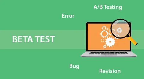 Beta testing concept for programming illustration Stock Illustration