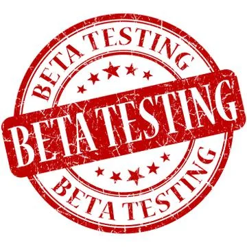 Beta testing grunge red round stamp Stock Illustration