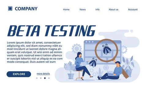 Beta testing illustration Suitable for web landing page, ui, mobile app, bann 스톡 일러스트