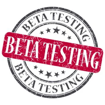 Beta testing red grunge round stamp on white background Stock-Illustration