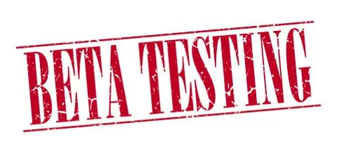 Beta testing red grunge vintage stamp isolated on white background Illustrazione stock