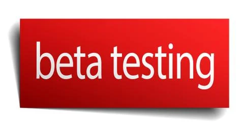 Beta testing red paper sign isolated on white Illustrazione stock