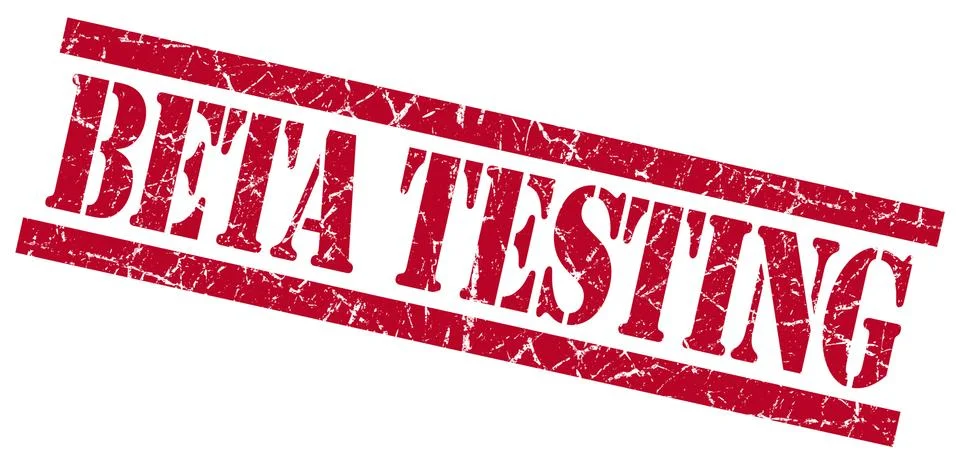 Beta testing red square grungy isolated rubber stamp イラスト素材