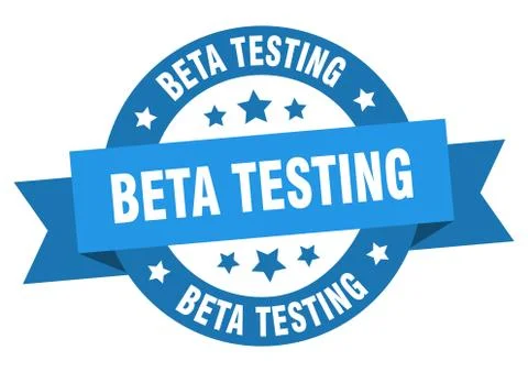 Beta testing ribbon. beta testing round blue sign. beta testing Stock Illustration