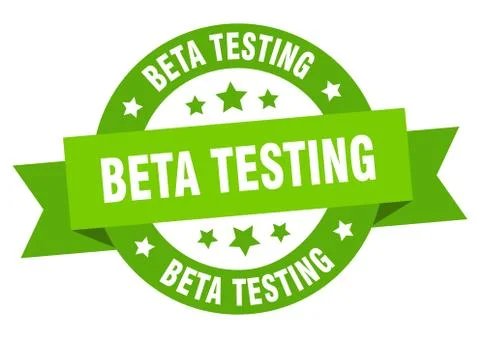 Beta testing ribbon. beta testing round green sign. beta testing Stock Illustration