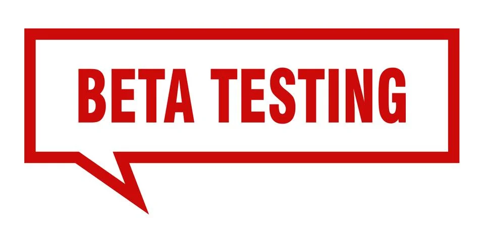 Beta testing sign. beta testing square speech bubble. beta testing Illustrazione stock