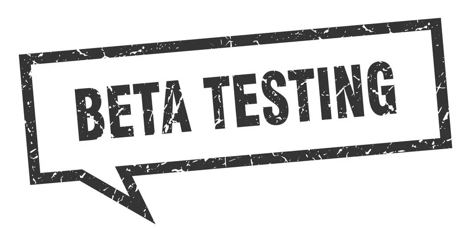 Beta testing sign. beta testing square speech bubble. beta testing Illustrazione stock