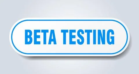 Beta testing sign. beta testing rounded blue sticker. beta testing Illustrazione stock